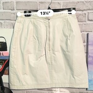Wilson White Leather Pencil Skirt Knee-Length